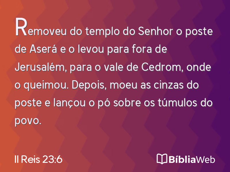 II Reis 23:6 em imagem para compartilhar
