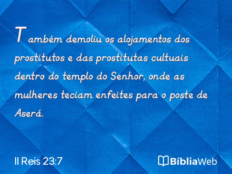 II Reis 23:7 em imagem para compartilhar