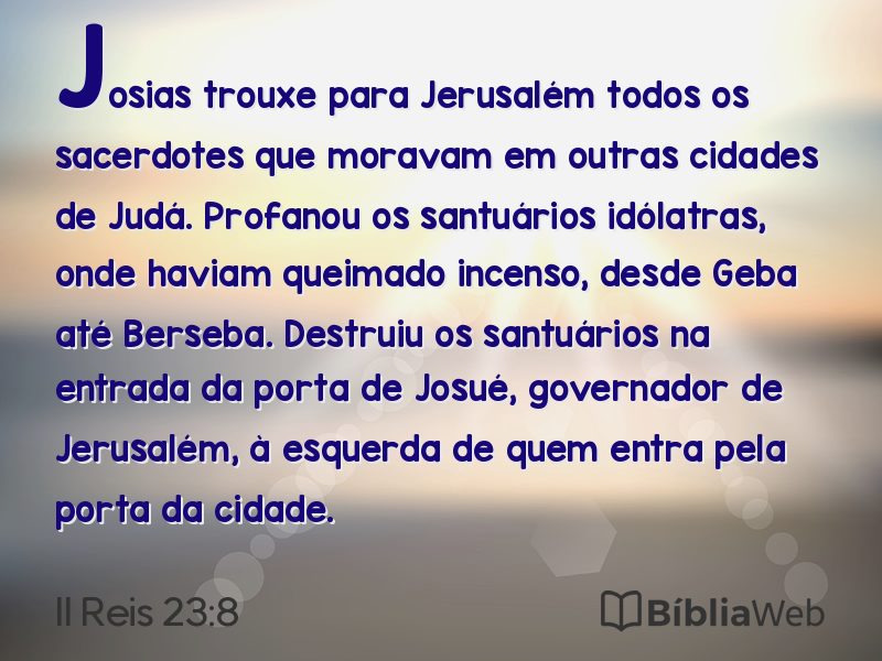 II Reis 23:8 em imagem para compartilhar