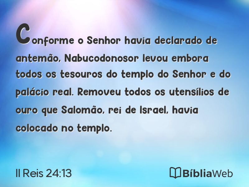 II Reis 24:13 em imagem para compartilhar