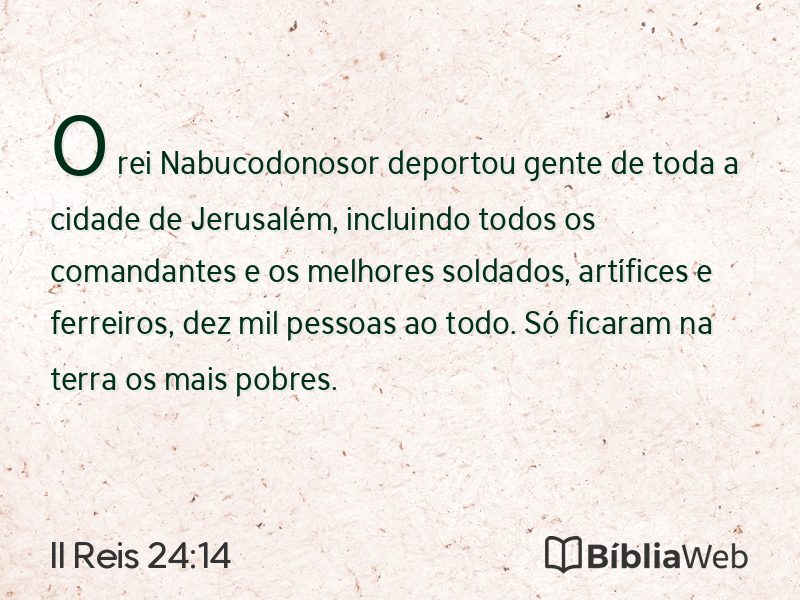 II Reis 24:14 em imagem para compartilhar