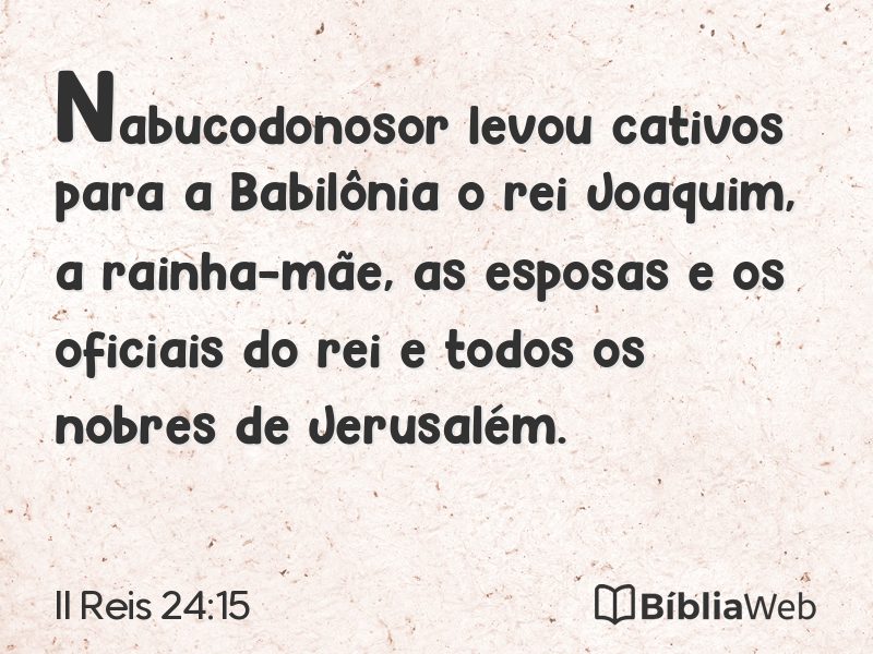 II Reis 24:15 em imagem para compartilhar