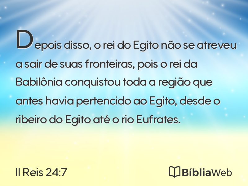 II Reis 24:7 em imagem para compartilhar