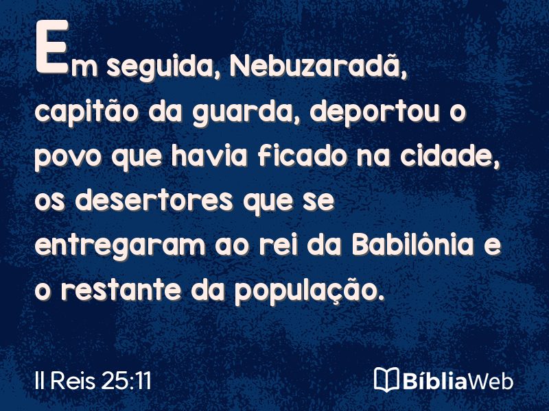 II Reis 25:11 em imagem para compartilhar