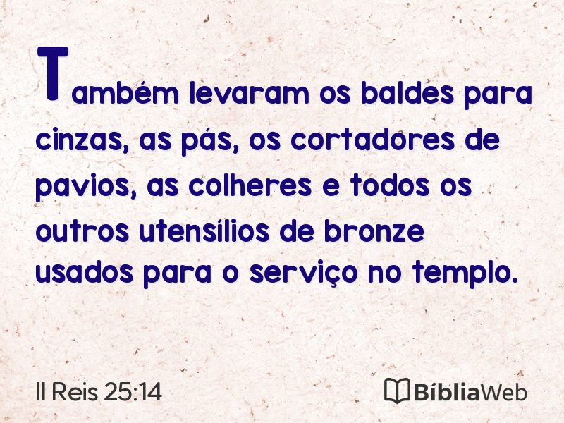 II Reis 25:14 em imagem para compartilhar