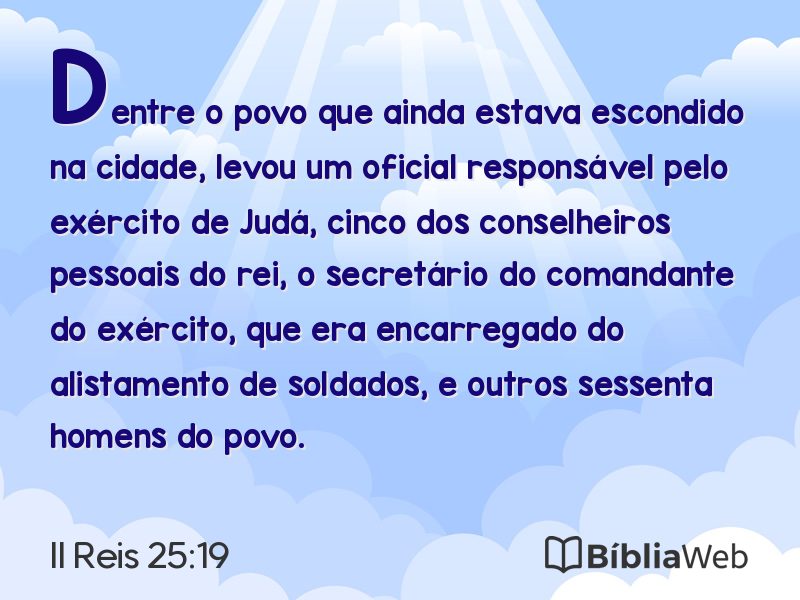 II Reis 25:19 em imagem para compartilhar