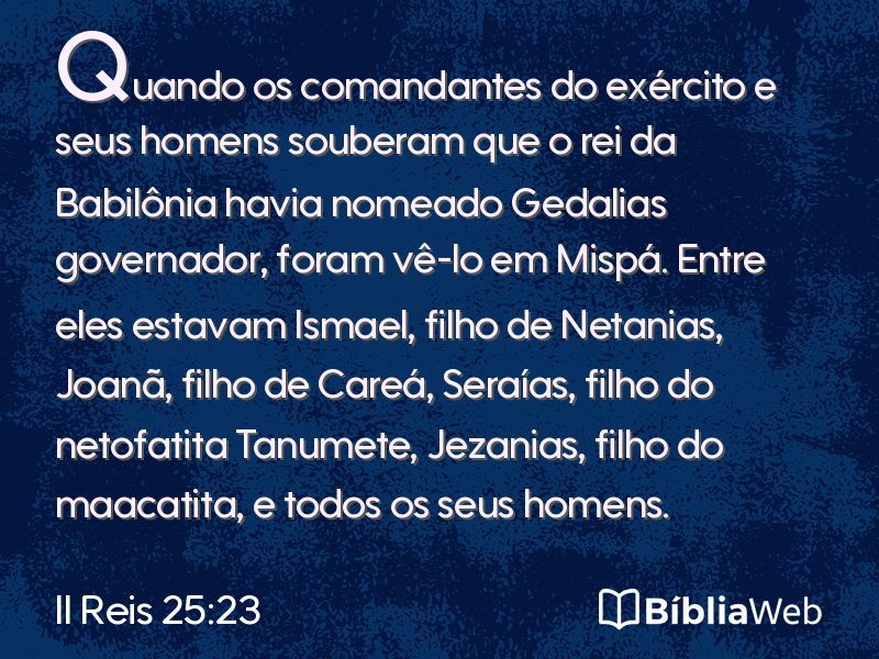 II Reis 25:23 em imagem para compartilhar