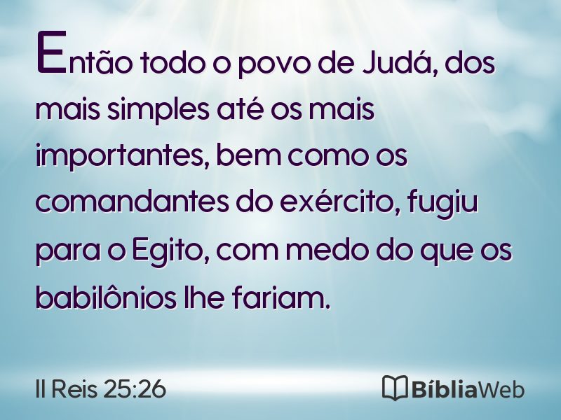II Reis 25:26 em imagem para compartilhar