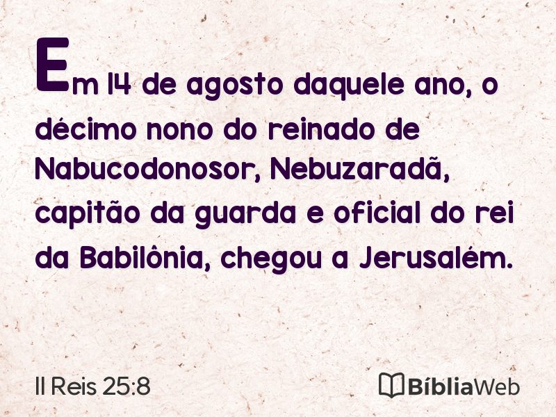 II Reis 25:8 em imagem para compartilhar