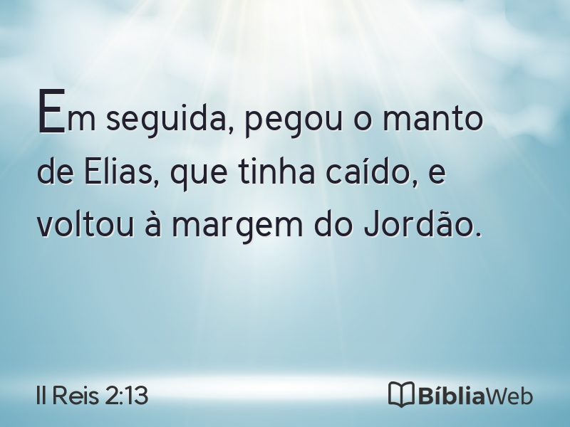 II Reis 2:13 em imagem para compartilhar