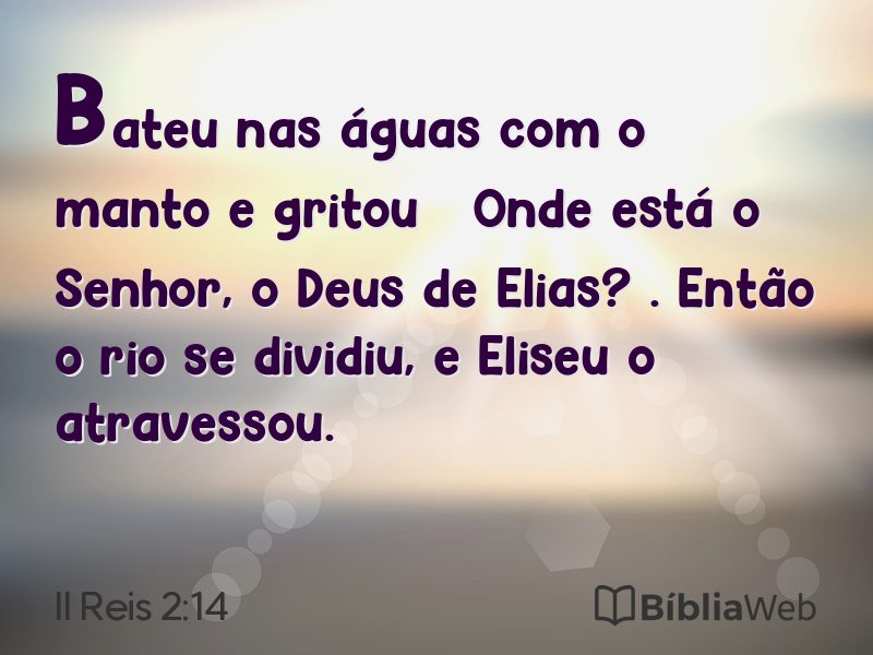 II Reis 2:14 em imagem para compartilhar