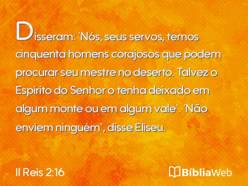 II Reis 2:16 em imagem para compartilhar