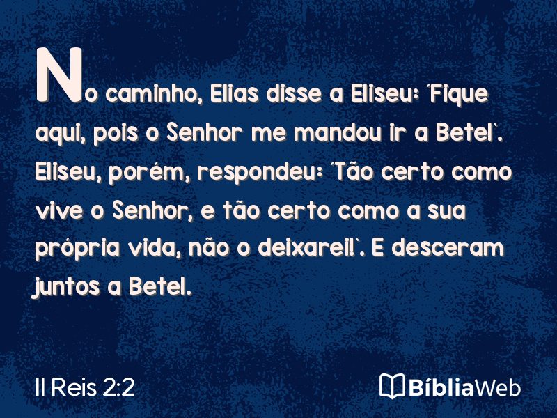 II Reis 2:2 em imagem para compartilhar