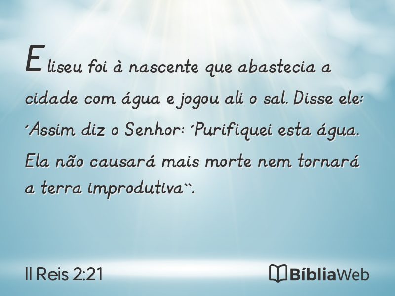 II Reis 2:21 em imagem para compartilhar