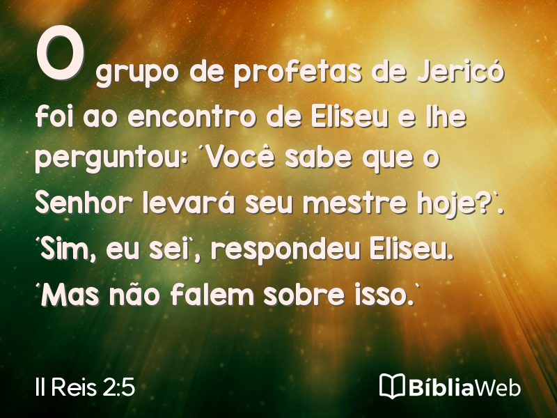 II Reis 2:5 em imagem para compartilhar