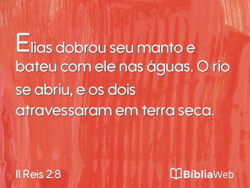 II Reis 2:8 em imagem para compartilhar