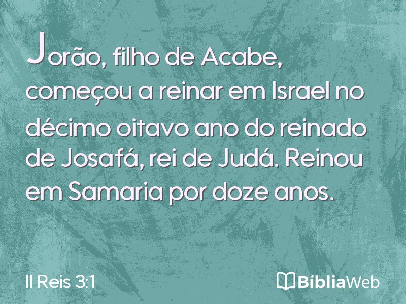 II Reis 3:1 em imagem para compartilhar