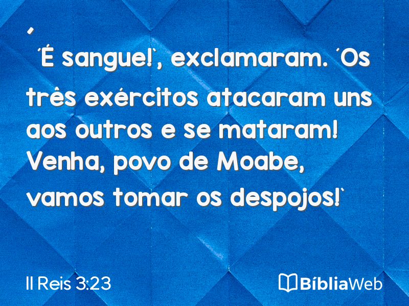 II Reis 3:23 em imagem para compartilhar