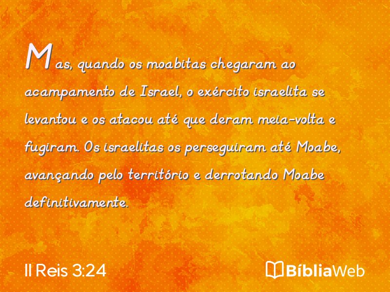 II Reis 3:24 em imagem para compartilhar