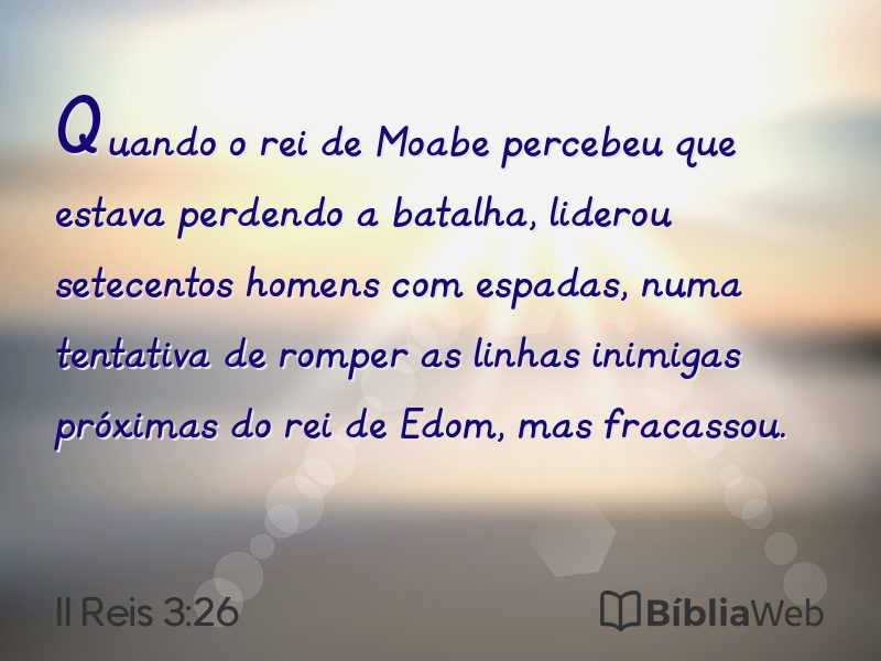 II Reis 3:26 em imagem para compartilhar