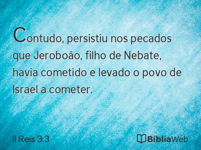 II Reis 3:3 em imagem para compartilhar