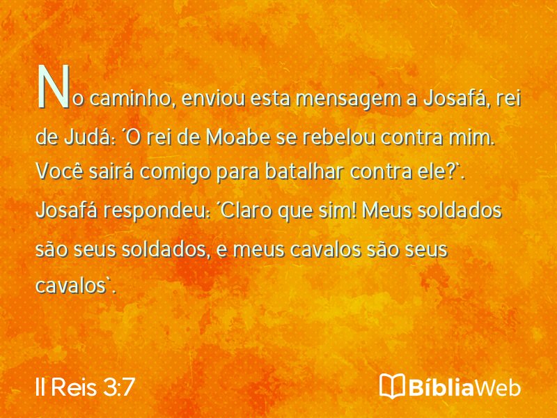 II Reis 3:7 em imagem para compartilhar
