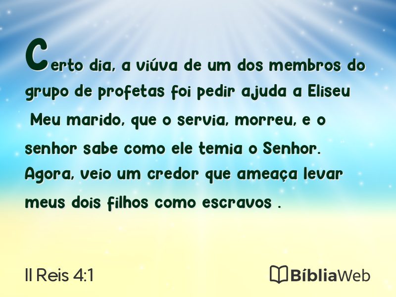 II Reis 4:1 em imagem para compartilhar