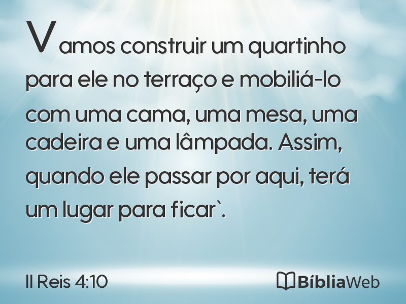 II Reis 4:10 em imagem para compartilhar