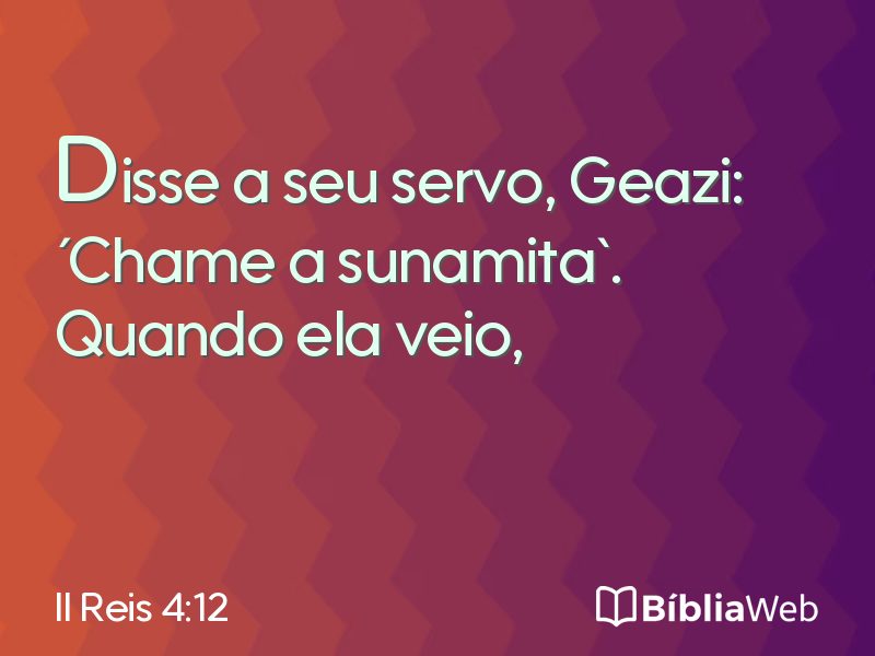 II Reis 4:12 em imagem para compartilhar