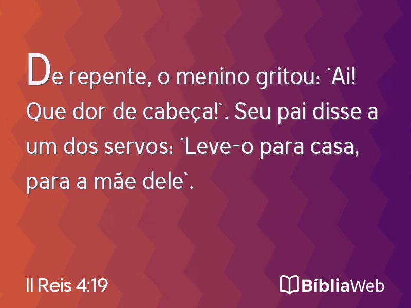 II Reis 4:19 em imagem para compartilhar