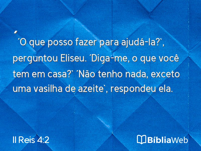 II Reis 4:2 em imagem para compartilhar