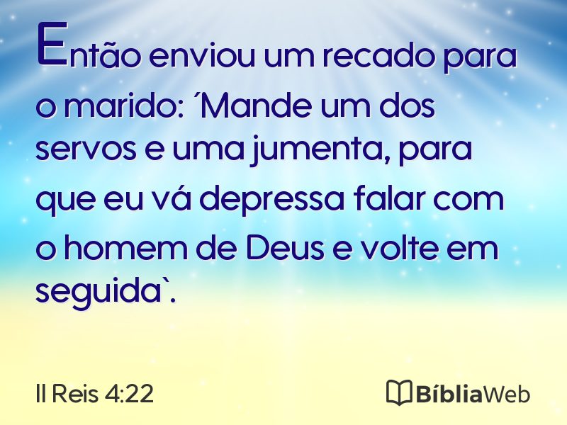 II Reis 4:22 em imagem para compartilhar