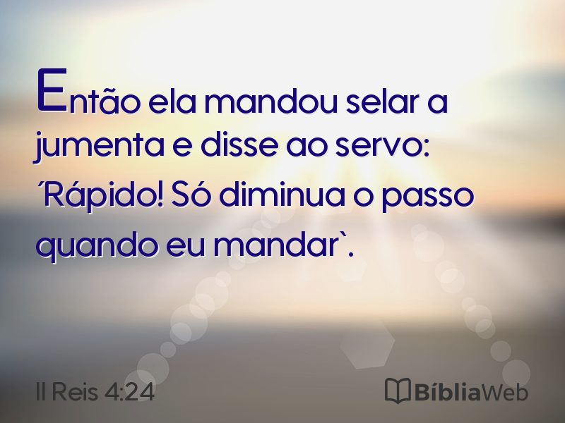 II Reis 4:24 em imagem para compartilhar
