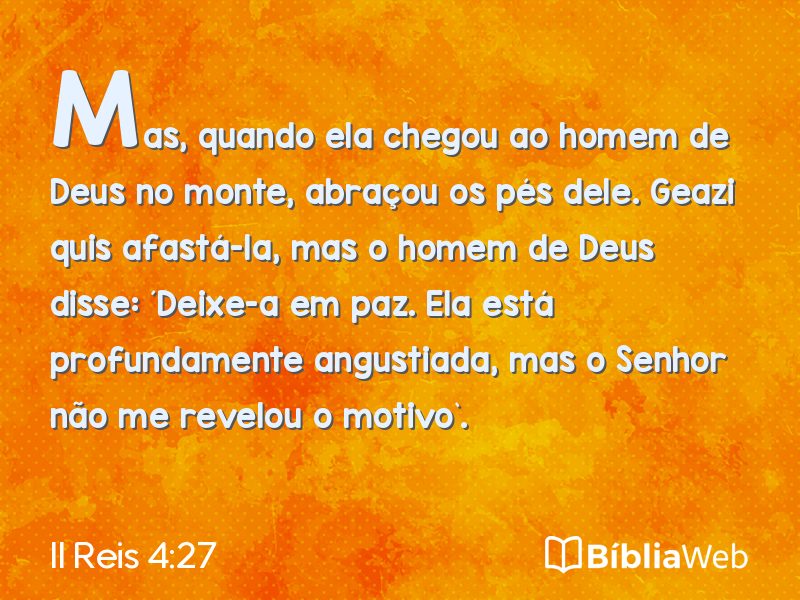 II Reis 4:27 em imagem para compartilhar
