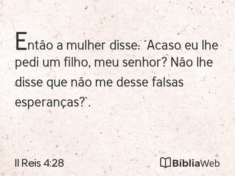 II Reis 4:28 em imagem para compartilhar