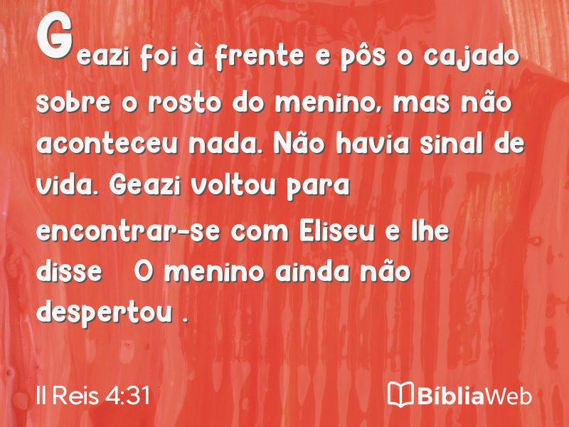 II Reis 4:31 em imagem para compartilhar