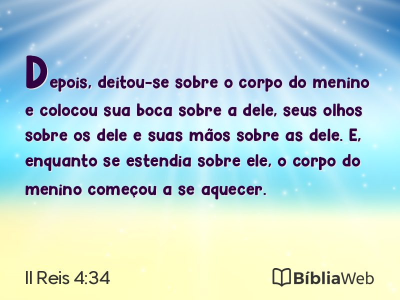 II Reis 4:34 em imagem para compartilhar