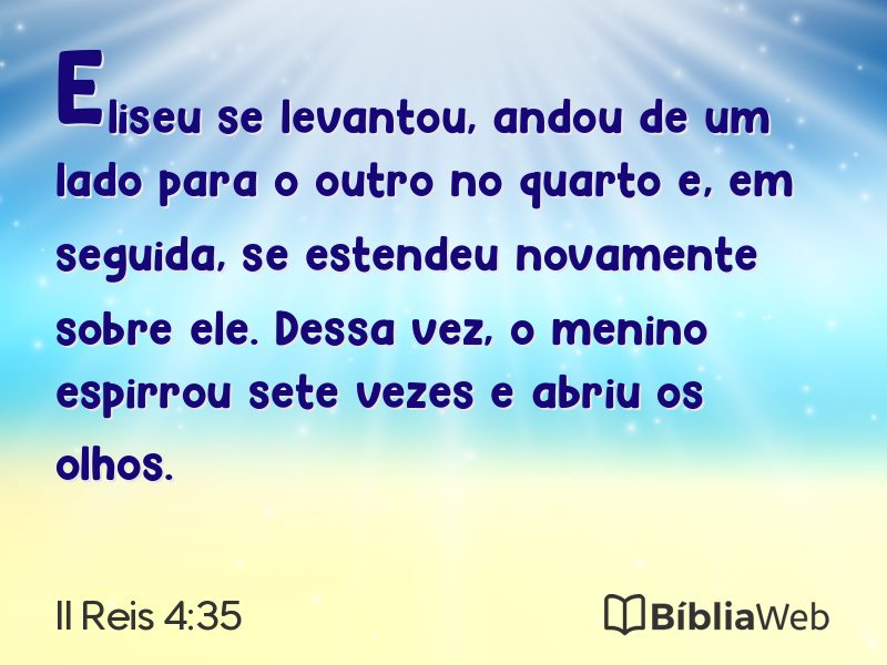 II Reis 4:35 em imagem para compartilhar