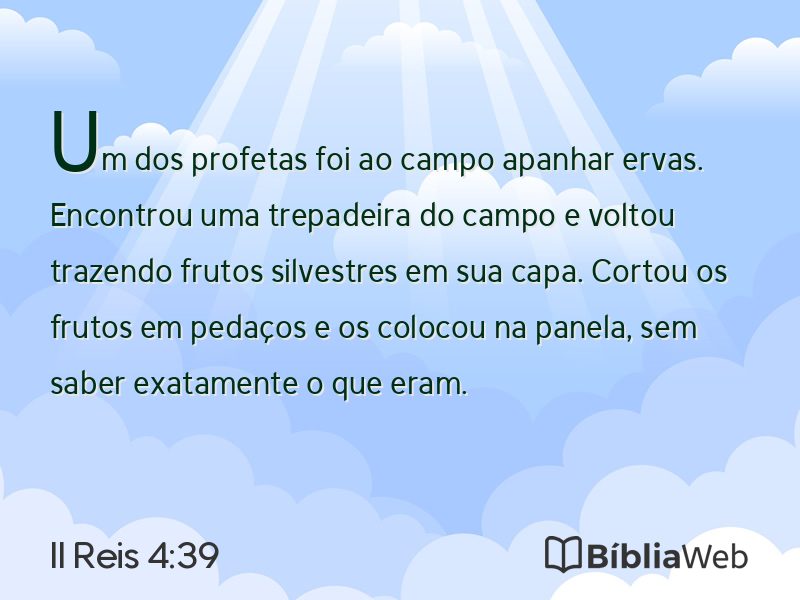 II Reis 4:39 em imagem para compartilhar