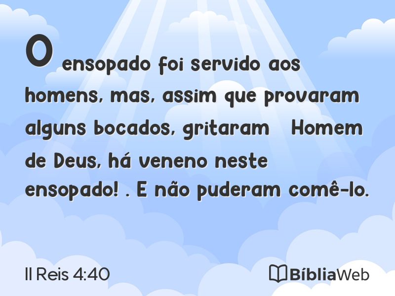 II Reis 4:40 em imagem para compartilhar