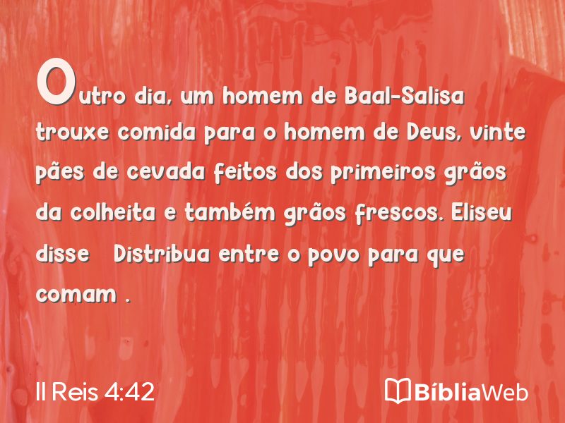 II Reis 4:42 em imagem para compartilhar