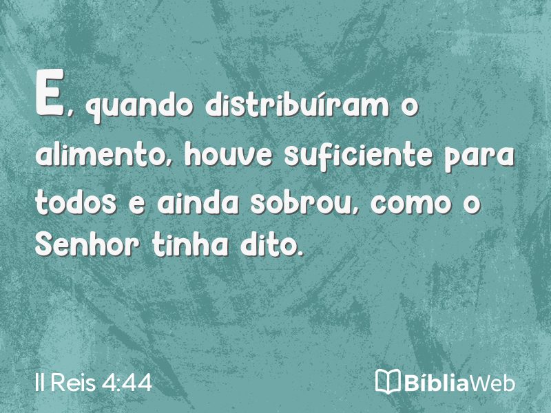 II Reis 4:44 em imagem para compartilhar
