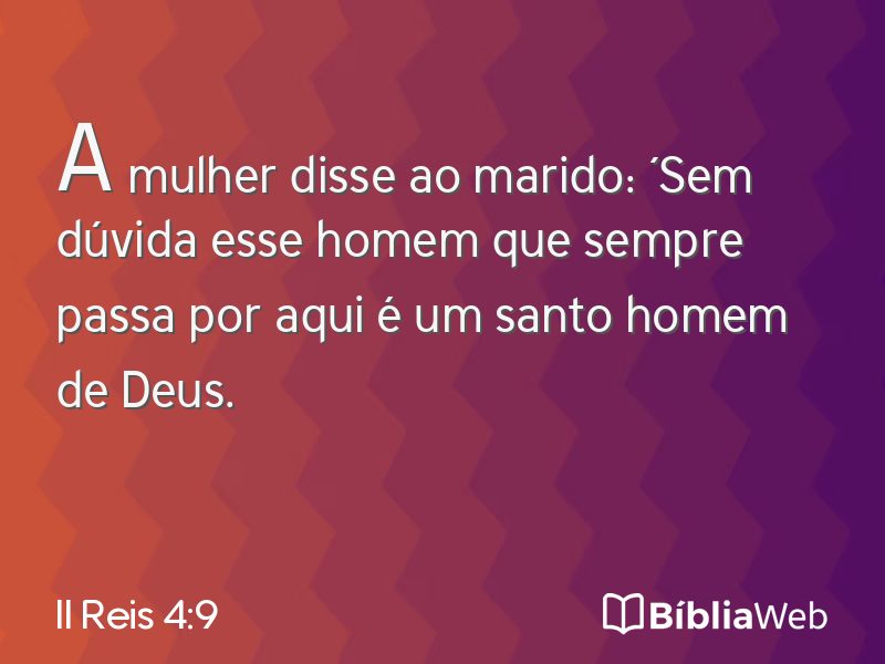 II Reis 4:9 em imagem para compartilhar