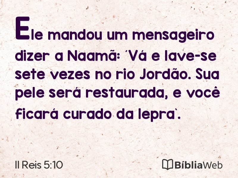 II Reis 5:10 em imagem para compartilhar