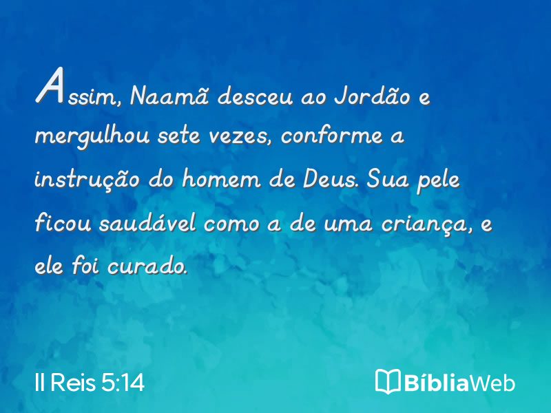 II Reis 5:14 em imagem para compartilhar