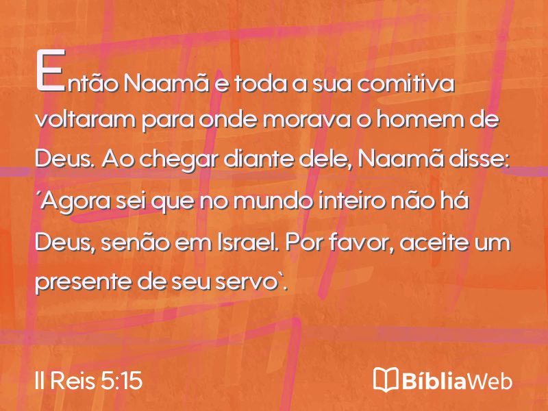 II Reis 5:15 em imagem para compartilhar