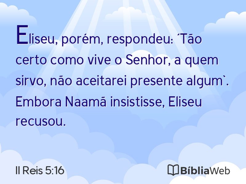 II Reis 5:16 em imagem para compartilhar