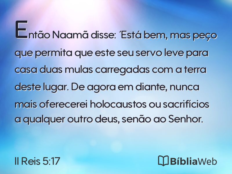 II Reis 5:17 em imagem para compartilhar