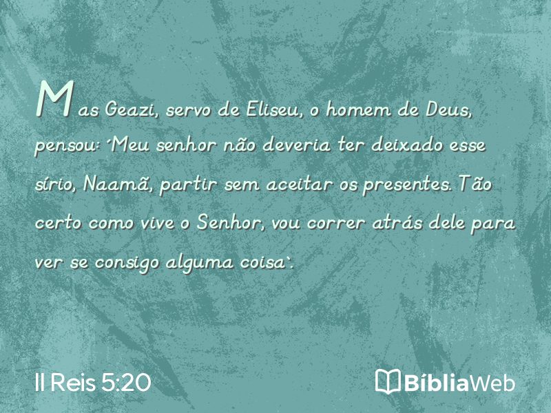 II Reis 5:20 em imagem para compartilhar