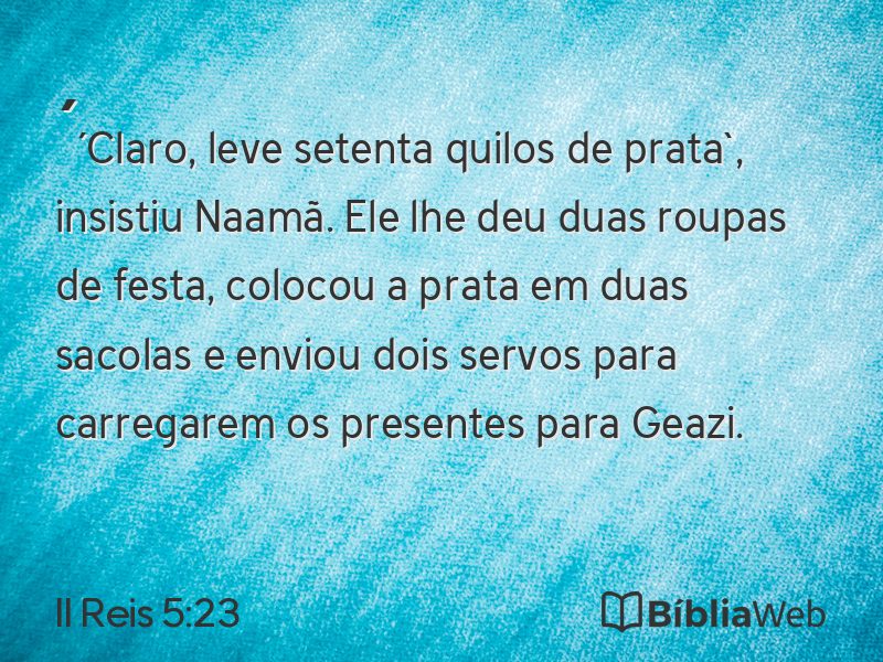 II Reis 5:23 em imagem para compartilhar